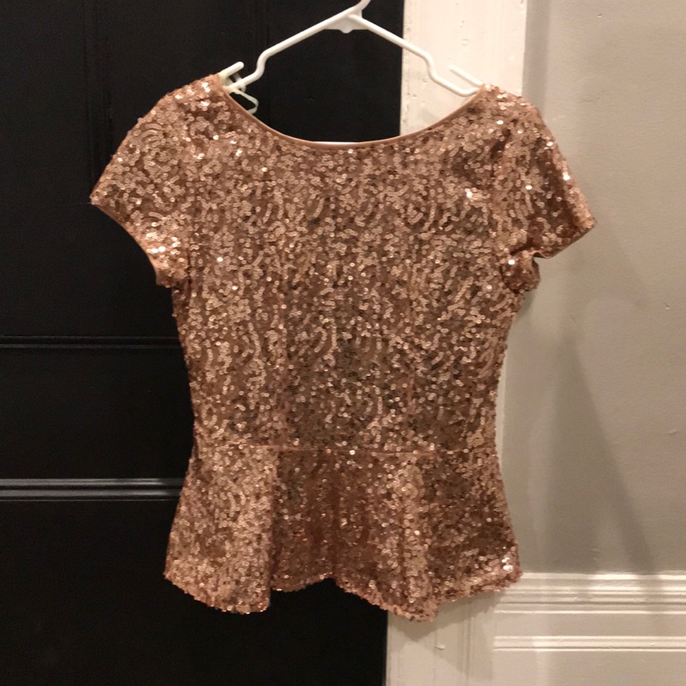 Sequin Peplum Top